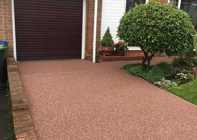 Red resin paving driveway - after